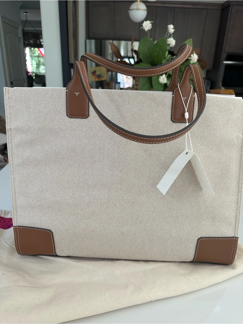 Tory Burch Ella Fil Coupe Tote Bag In Ivory Mountain Paisley NWT